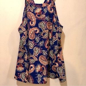 Skies Are Blue | Flowy Blue Paisley Tank size women’s XXL